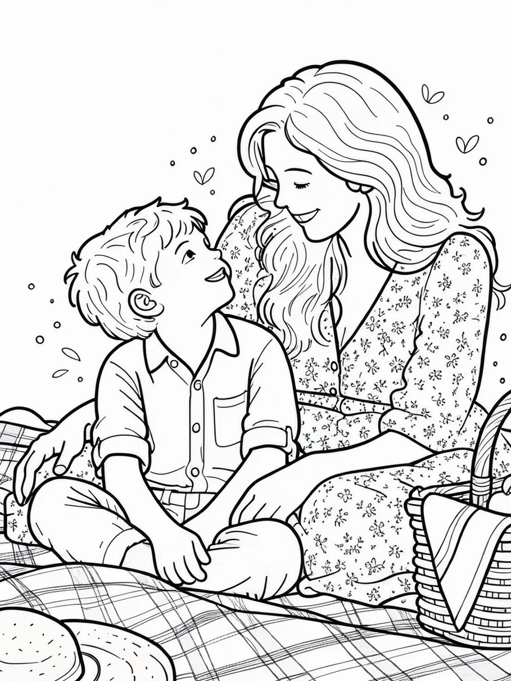Turn family moments into an afternoon activity: Coloring page